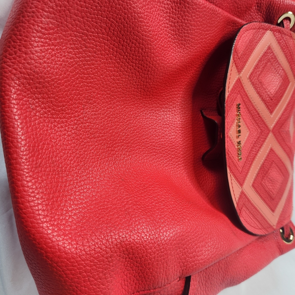 Michael Kors Red Riley Backpack - Picture 12 of 16